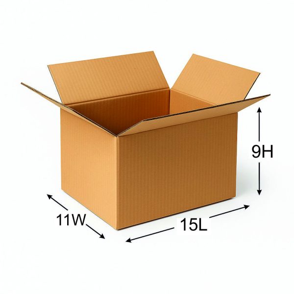 SecureShip® 5 Ply Corrugated Carton Box – Brown Kraft Packaging (15x11x9 in)