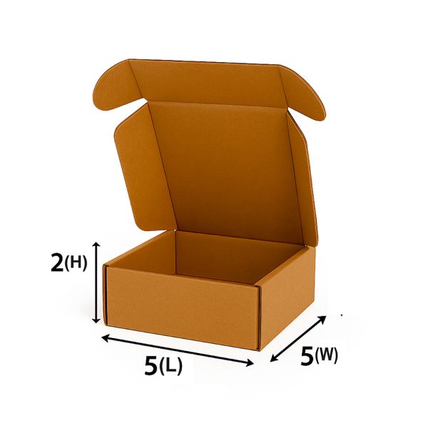 SecureShip® 3 Ply Brown and White Corrugated Flap Box / Mailer Box – 5x5x2 Inches