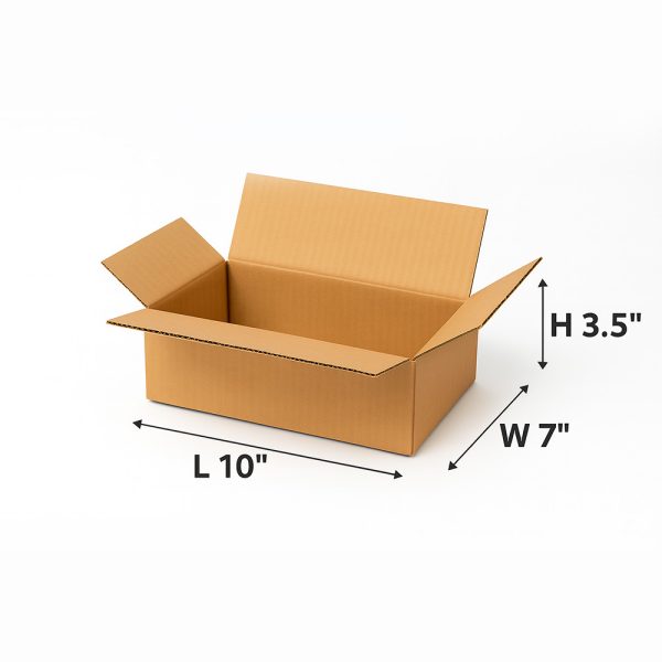 SecureShip® 3 Ply Corrugated Carton Box – Brown Kraft Packaging (10x7x3.5 in)