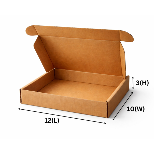 SecureShip® 3 Ply Brown and White Corrugated Flap Box / Mailer Box – 12x10x3 Inches