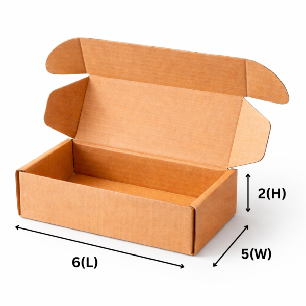 SecureShip® 3 Ply Brown and White Corrugated Flap Box / Mailer Box – 6x5x2 Inches