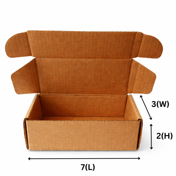 SecureShip® 3 Ply Brown and White Corrugated Flap Box / Mailer Box – 7x3x2 Inches