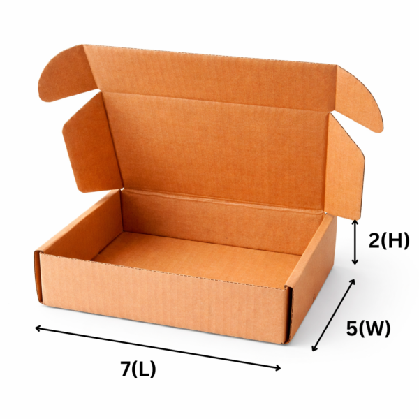 SecureShip® 3 Ply Brown and White Corrugated Flap Box / Mailer Box – 7x5x2 Inches
