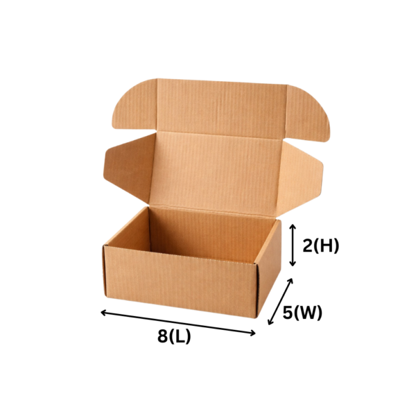 SecureShip® 3 Ply Brown and White Corrugated Flap Box / Mailer Box – 8x5x2 Inches