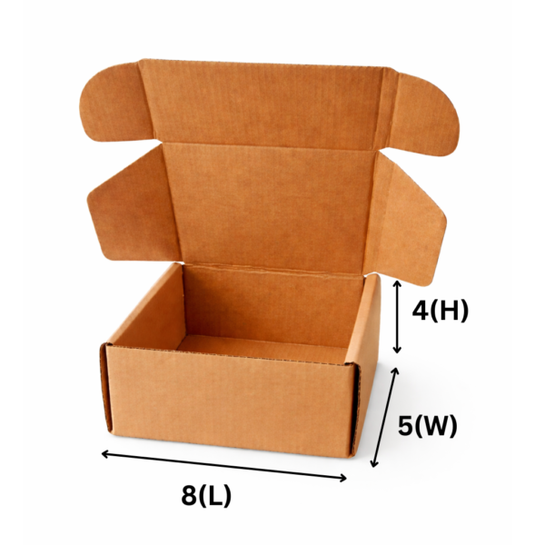 SecureShip® 3 Ply Brown and White Corrugated Flap Box / Mailer Box – 8x5x4 Inches