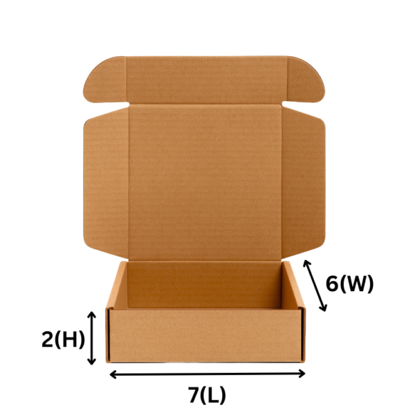 SecureShip® 3 Ply Brown and White Corrugated Flap Box / Mailer Box – 7x6x2 Inches