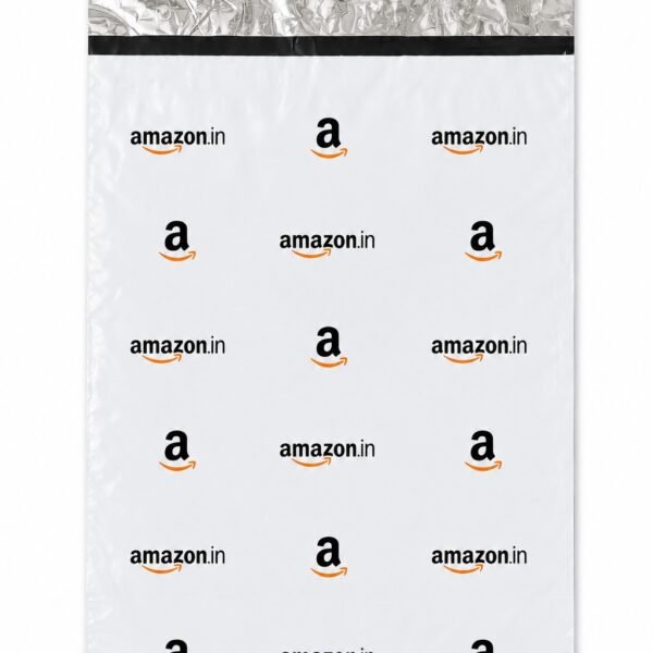 SecureShip® Tamper‑Proof Amazon Courier Bag – 55 Microns, White‑Black (E-commerce Shipping Cover, 6X8 inches)