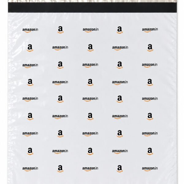 SecureShip® Tamper‑Proof Amazon Courier Bag – 55 Microns, White‑Black (Extra Large E-commerce Courier Cover, 19X23 inches)