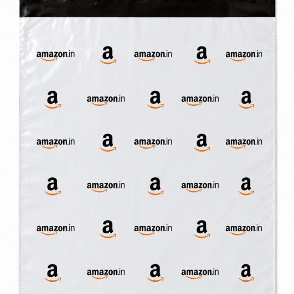 SecureShip® Tamper‑Proof Amazon Courier Bag – 55 Microns, White‑Black (E-commerce Courier Packaging, 8X11 inches)