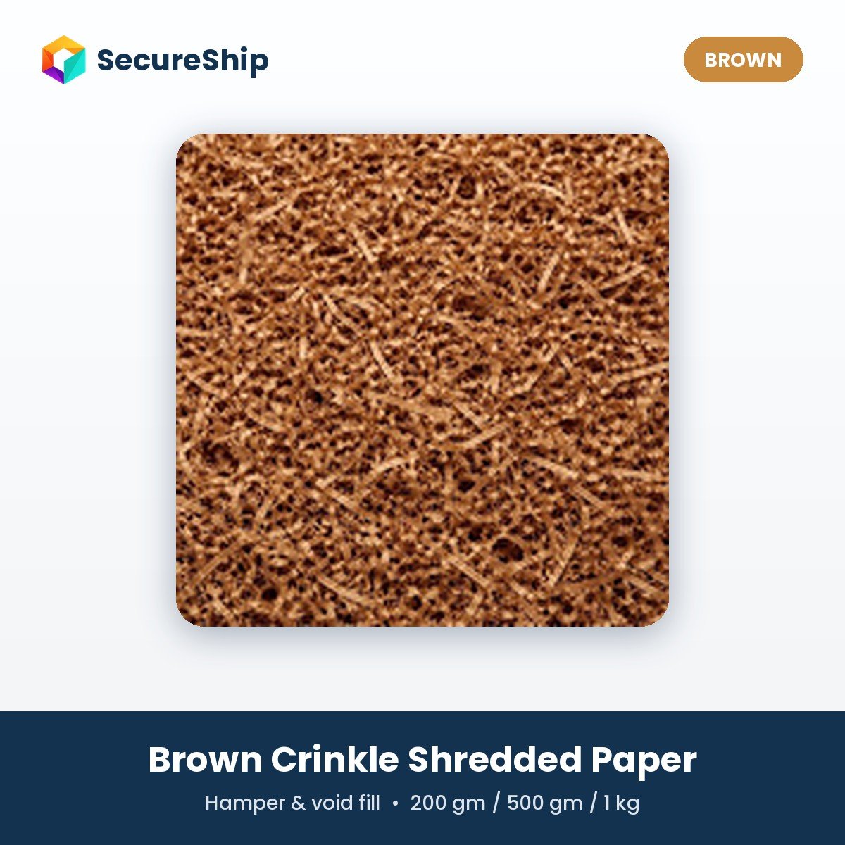 SecureShip brown crinkle shredded paper