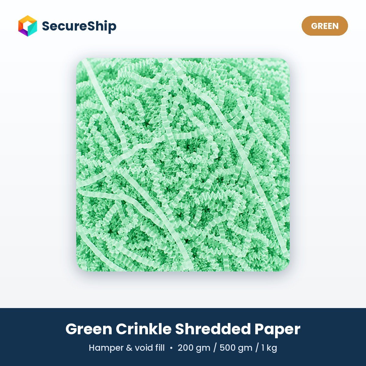 SecureShip green crinkle shredded paper