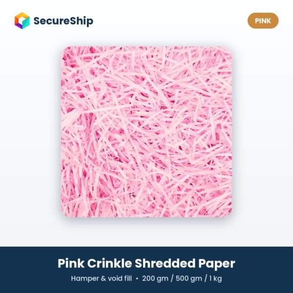 SecureShip pink crinkle shredded paper
