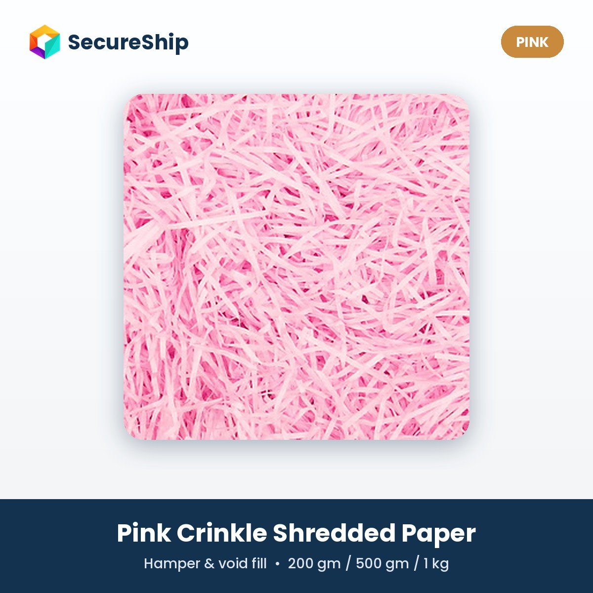 SecureShip pink crinkle shredded paper