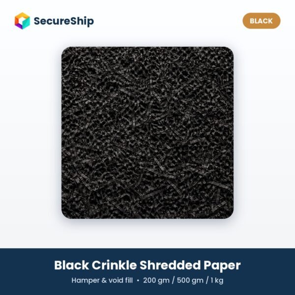 SecureShip black crinkle shredded paper