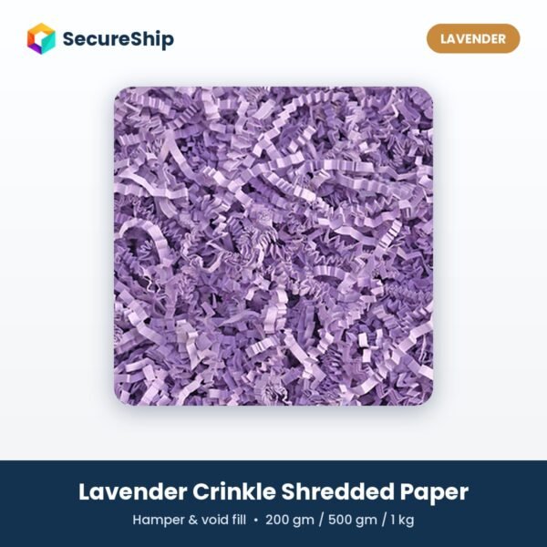 SecureShip lavender crinkle shredded paper