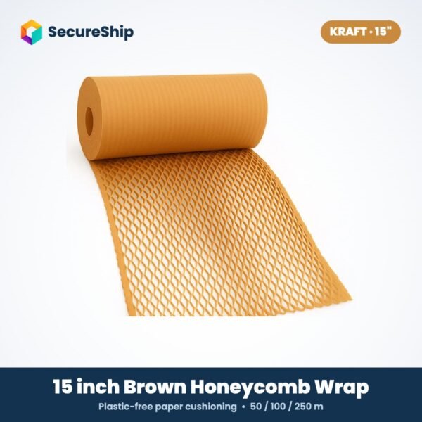 brown honeycomb paper wrap roll, 15 inch