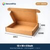3 ply brown corrugated flap mailer box, 12 x 10 x 3 inches