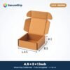 3 ply brown corrugated flap mailer box, 4.5 x 3 x 1 inches