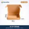 3 ply brown corrugated flap mailer box, 4 x 4 x 1.5 inches