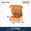 3 ply brown corrugated flap mailer box, 5 x 5 x 2 inches