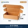 3 ply brown corrugated flap mailer box, 6 x 3 x 2 inches