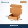 3 ply brown corrugated flap mailer box, 6 x 4 x 2 inches