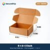 3 ply brown corrugated flap mailer box, 6 x 4 x 3 inches