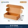 3 ply brown corrugated flap mailer box, 6 x 5 x 2 inches