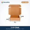 3 ply brown corrugated flap mailer box, 7 x 6 x 2 inches