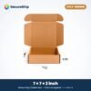 3 ply brown corrugated flap mailer box, 7 x 7 x 2 inches