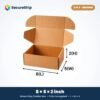 3 ply brown corrugated flap mailer box, 8 x 5 x 2 inches