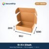 3 ply brown corrugated flap mailer box, 9 x 5 x 2 inches