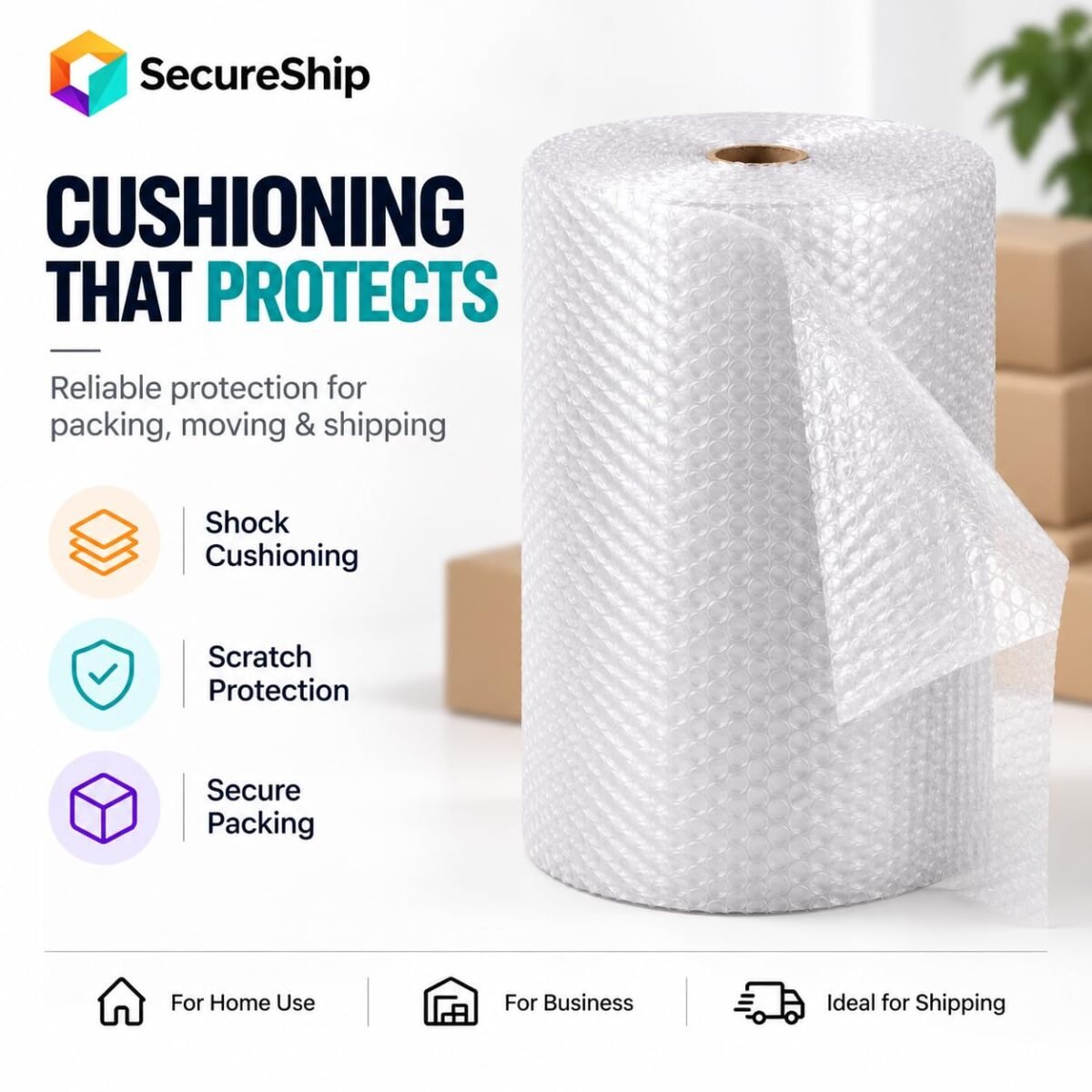 Bubble wrap cushioning that protects