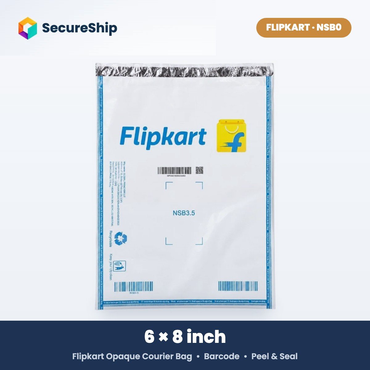 SecureShip flipkart courier bag 6x8 inch