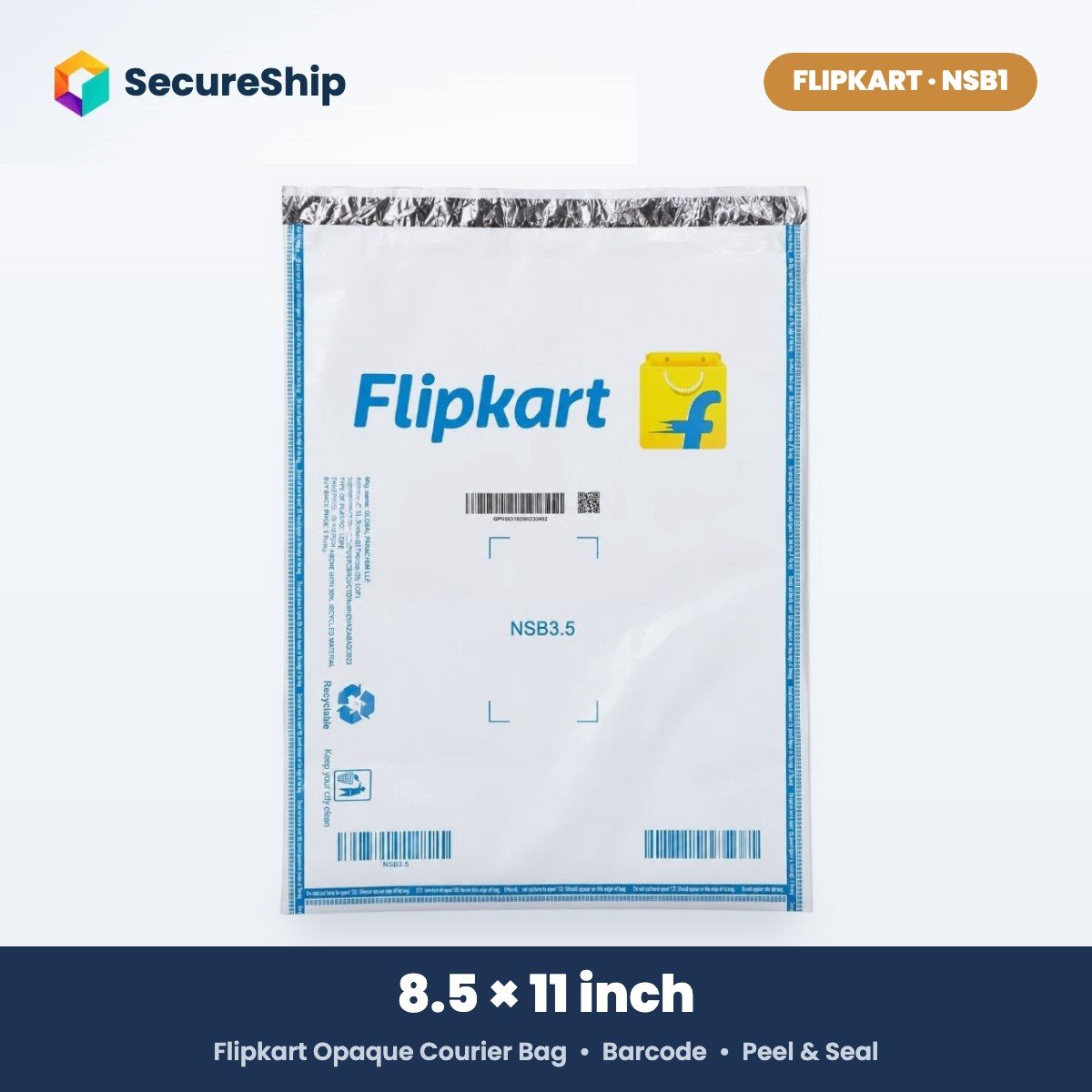 SecureShip flipkart courier bag 8.5x11 inch