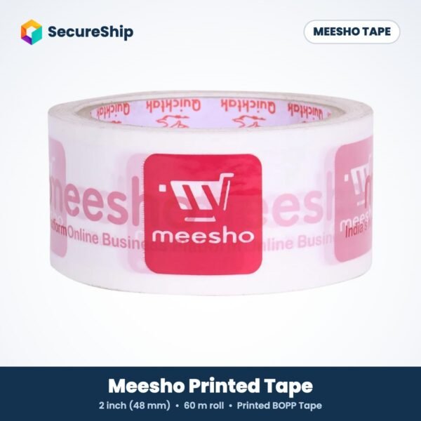 Meesho printed BOPP packing tape, 2 inch 60 m