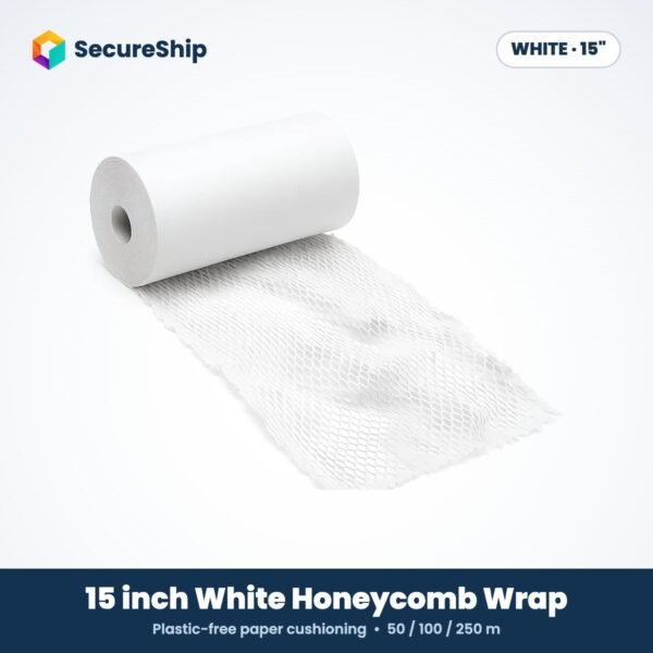 white honeycomb paper wrap roll, 15 inch
