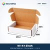3 ply white corrugated flap mailer box, 10 x 5 x 2 inches