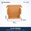 3 ply white corrugated flap mailer box, 4 x 4 x 1.5 inches