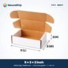 3 ply white corrugated flap mailer box, 5 x 3 x 2 inches
