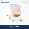 3 ply white corrugated flap mailer box, 5 x 5 x 2 inches