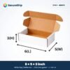 3 ply white corrugated flap mailer box, 6 x 5 x 3 inches