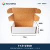 3 ply white corrugated flap mailer box, 7 x 3 x 2 inches