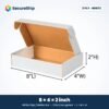 3 ply white corrugated flap mailer box, 8 x 4 x 2 inches