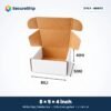 3 ply white corrugated flap mailer box, 8 x 5 x 4 inches